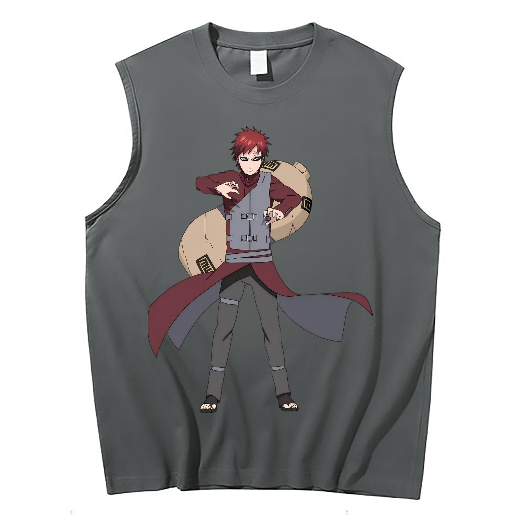 （画像用） NARUTO -ナルト- ガアラ Gaara コットン100％タンクトップ（フロントプリント）